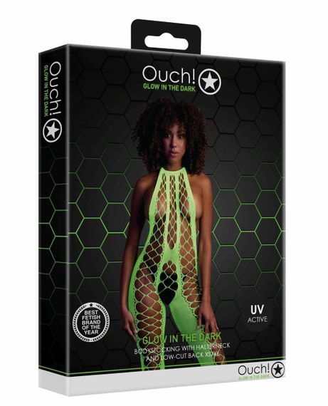 Бодістокінг - Ouch! Bodystocking With Halterneck Green, XS/XL sexstyle | Зображення 2