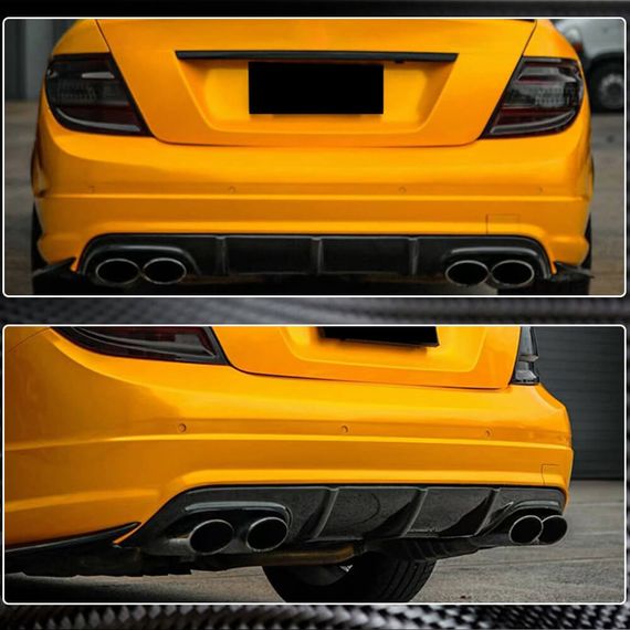 Дифузор заднього бампера V3 (для AMG SD 2008-2011, Карбон) для Mercedes C-class W204 рр | Зображення 2