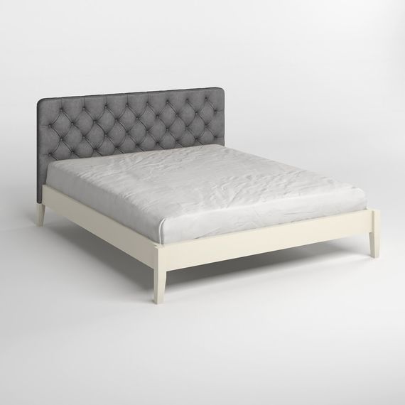 Двоспальне дерев&#039;яне ліжко Mebigrand Рим ДК Айворі (S0505Y30R)/Аляска 93 (Сірий) Б3 180х190 см (MBG-4917) | Зображення 1