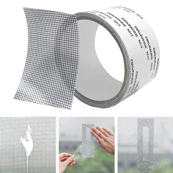 Самоклеюча стрічка для ремонту москітної сітки (2м х 5см), 1 рулон / Ремкомплект для москітної сітки