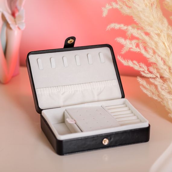 Шкатулка для украшений из эко кожи 16×11×4.7 см органайзер для ювелирных изделий HP-5-30B | Зображення 5