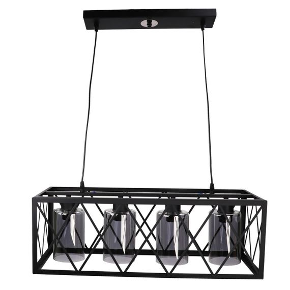 Люстра підвісна LOFT на 4 лампочки 25041 Чорний 40-100х25х63 см.