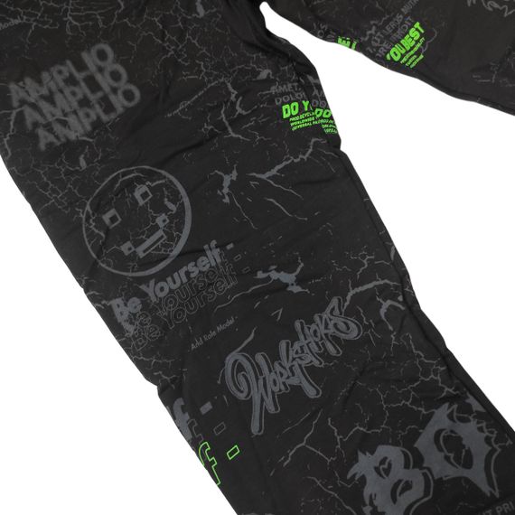 Спортивні стильні штани підліткові чоловічі Чорні 164 см ff | Зображення 4