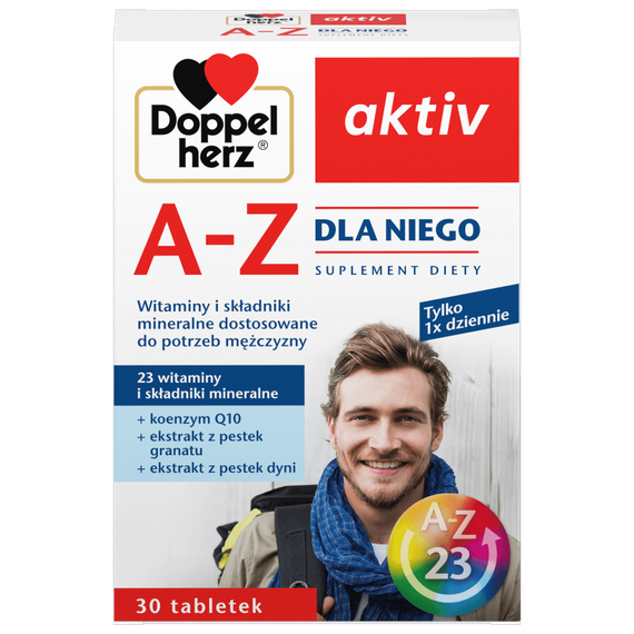 Doppelherz A-Z – 23 вітаміни та мінерали для чоловіків – комплексна підтримка енергії, імунітету, чоловічої сили та витривалості