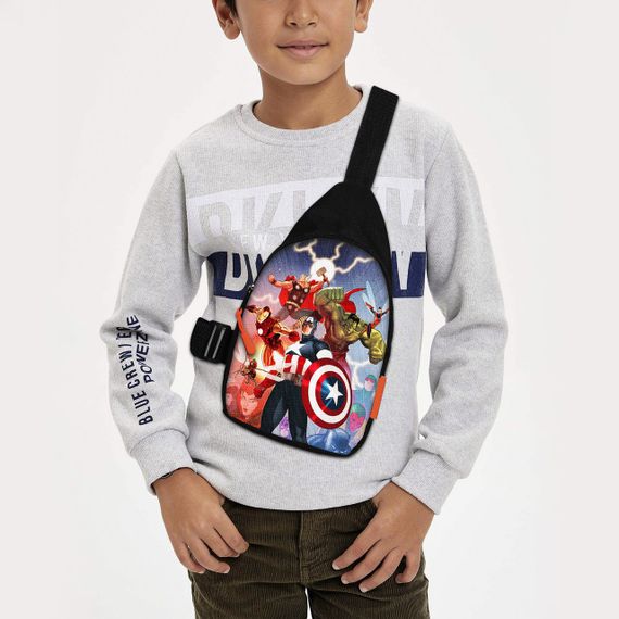 Сумка через плече дитяча Герої Марвел 29х17 см сумка слінг для хлопчика (02293)