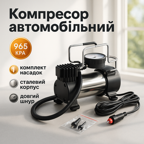 Насос автомобільний для шин 12в в прикурювач, Насос для машини 12в Компресор авто 12V UF-12