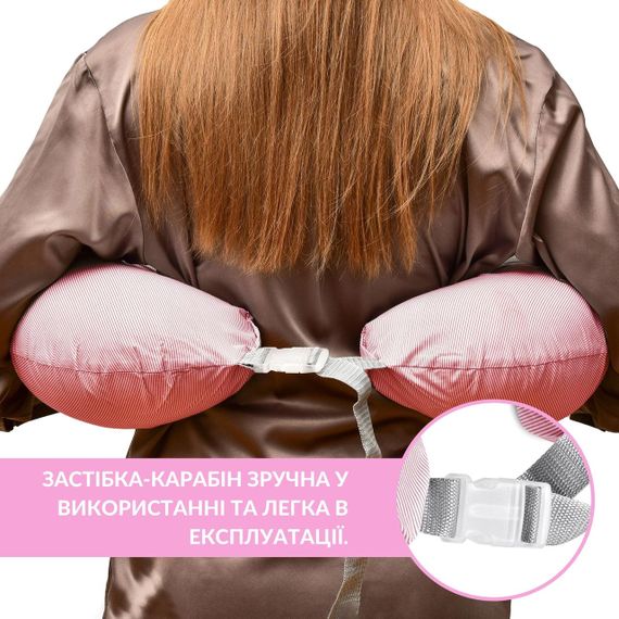 Подушка для кормления Диванчик Sei Design  60х70х16 см хлопок антиаллергенная полоска розовая (8-35409*003) | Зображення 2