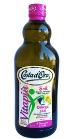 Масло  - смесь пяти масел Costa d'Oro Vitapiu, 1л, Италия, с витамином Омега 3 и 6, первый холодный отжим