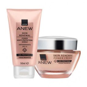 Набор Avon Anew Энергия Протенола: дневной крем SPF15 + ночной крем для лица и шеи