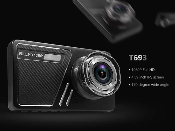 Видеорегистратор FullHD с двумя камерами и IPS-экраном 4 дюйма XPRO DRIVE T693 | Зображення 1