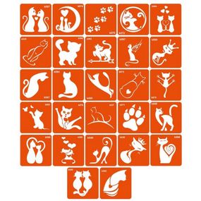 Набор трафаретов для био-тату «K - котики» k_simple_5x5_27_1