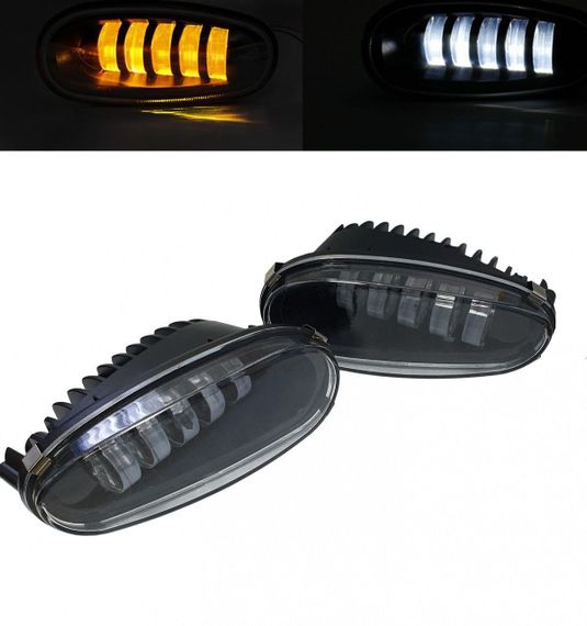 Комплект протитуманних LED фар для автомобілів Daewoo Lanos, Sens на 5 лінз 50W W+Y (металевий корпус) | Зображення 2