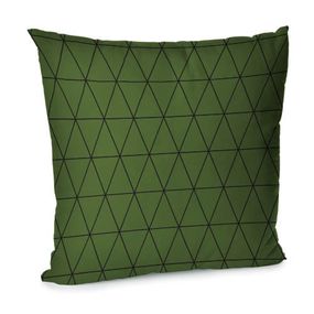 Подушка диванная с бархата Зеленые треугольники 45x45 см (45BP_FLORA004)