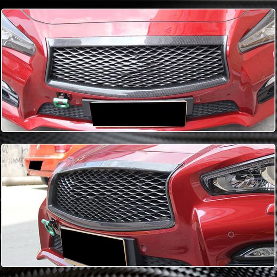 Окантовка решетки радиатора (для Q50 Base/Sport 2014-2017, Карбон) для Infiniti Q50/Q60 | Зображення 3