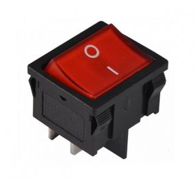Перемикач KCD1-6-201N R/B 220V 1 клавіша червоний з підсвічуванням Ny95500732