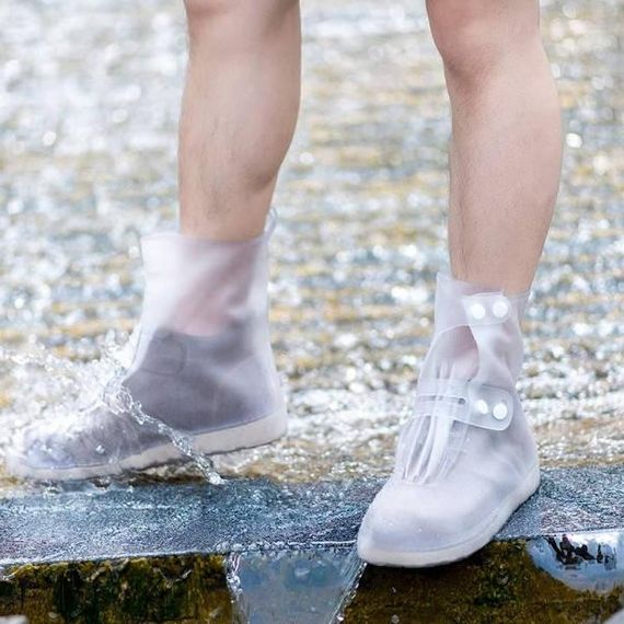 Бахилы силиконовые на обувь от воды и грязи 588 Белые S