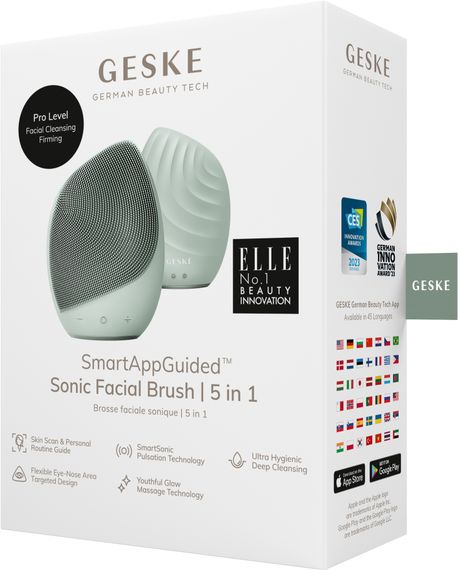 Електронна ультразвукова щітка для обличчя GESKE Sonic Facial Brush 5в1 green | Зображення 7