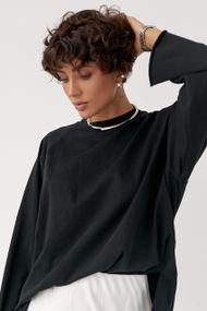 Однотонний вільний лонг - чорний цвет, ONE SIZE (є розміри)