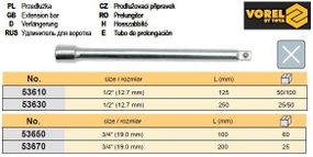 Удлинитель воротка Польша 1/2" l=125 мм VOREL-53610