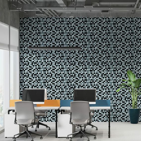 Мозаїка з декоративного скла 298х298х4,5мм Чорно-сіра SW-00002369 | Зображення 4