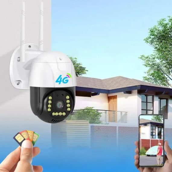 Камера внешнего видеонаблюдения 4G Sim V380 PRO Уличная видеокамера IP 66 с ночной съемкой | Зображення 2