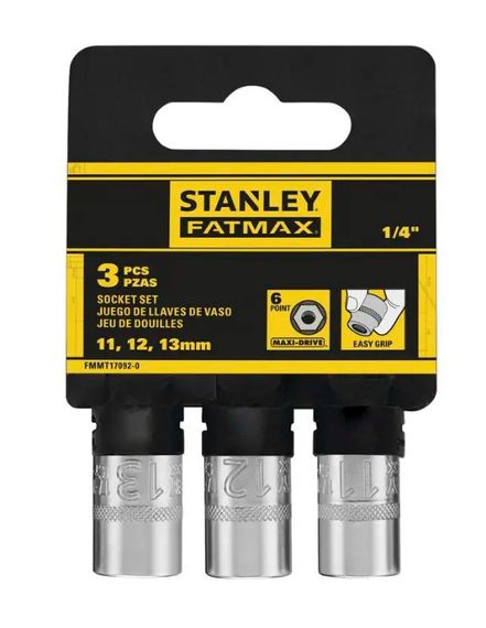 Набір торцевих головок Stanley 1/4 Maxi Drive із шестигранним профілем 3 шт (FMMT17092-0) | Зображення 1