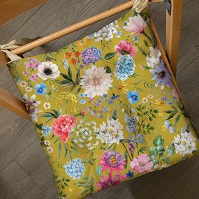 Подушка на стул с завязками Цветочный бум 40x40x4 см (PZ_22U012)