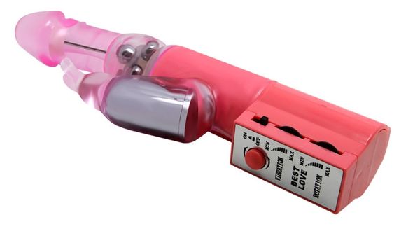 Вібратор із стимулятором клітора та ротацією BAILE - Chrisina PINK Vibration Rotation, BW-004107SY Sex Aura | Зображення 6