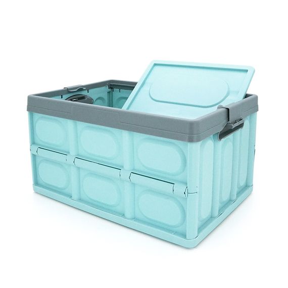 Органайзер пластиковый с крышкой в багажник автомобиля,530x350х295mm,Blue