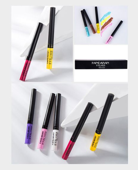 Кольорова водостійка підводка для очей HANDAIYAN Eyeliner Long Lasting Professional колір №4 Коричневий | Зображення 5