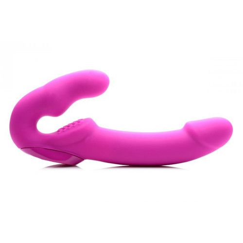 Безремневий страпон з вібрацією Strap U, силіконовий, рожевий, 24.7 х 4 см sexstyle | Зображення 1