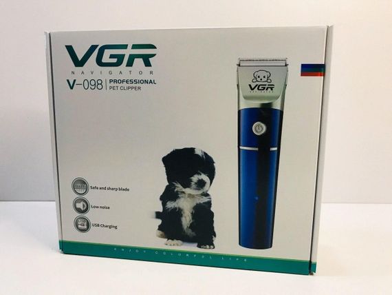 Качественная Машинка для стрижки животных VGR 098 синий | Аккумуляторный триммер для стрижки Собак и Котов | Зображення 6