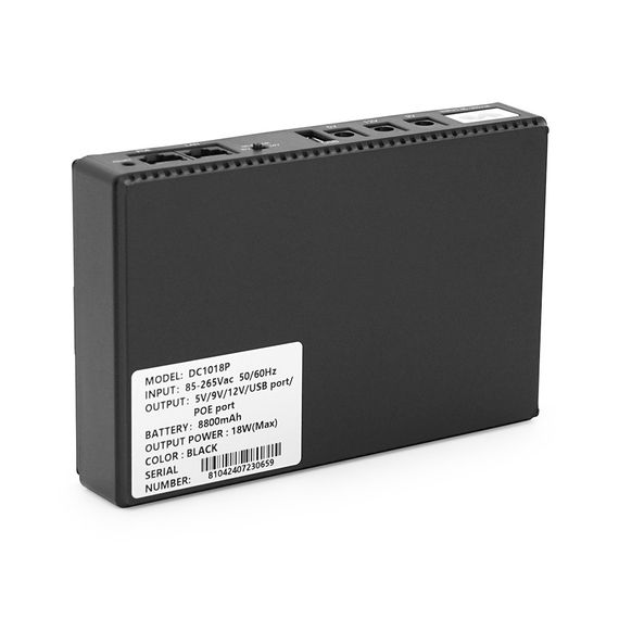 UPS-18W для роутеров/коммутаторов/PON/POE-430, 5//9/12V, 1/2A, Li-ion 8800MAh, Black, BOX | Зображення 2