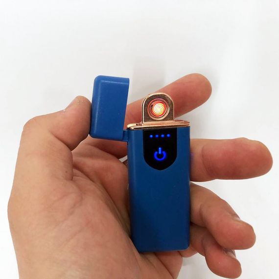 Электрозажигалка USB ZGP ABS, сенсорная зажигалка электрическая спиральная. HG-496 Цвет: синий | Зображення 6