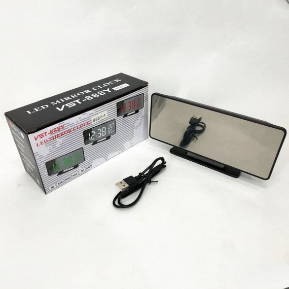 Годинник настільний дзеркальний VST-888Y-5 USB з синім циферблатом з підсвічуванням | Зображення 6