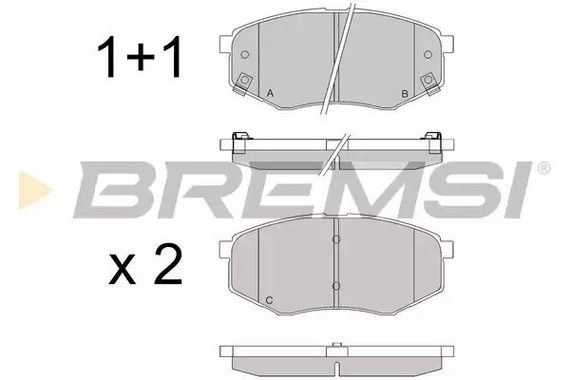 Колодки передні гальмівні Hyundai ix20/ix35 10-/Kia Sportage (SL) 10- (Mando), Bremsi (BP3547) | Зображення 2