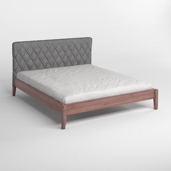 Двоспальне дерев&#039;яне ліжко Mebigrand Венеція ДК Горіх лісовий/Аляска 93 (Сірий) 140х190 см (MBG-5384) | Зображення 1