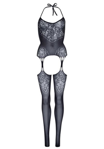 Эротический бодистокинг Leg Avenue Jacquard net Black, имитация чулок, открытый доступ, one size Sex Aura | Зображення 5