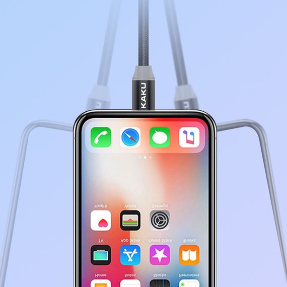 Магнитный кабель Kaku KSC-306 USB - Lightning 1m - Black | Зображення 5