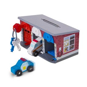 Ігровий набір Melissa&amp;Doug Дерев&apos;яний гараж рятувальних машин з ключами (MD4607)