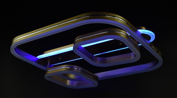 Люстра світлодіодна стельова LED світильник для квартири на стелю лед 26327 Золото 12х50х55 см. | Зображення 4