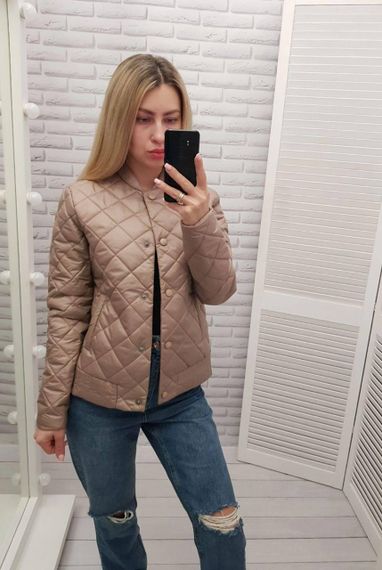 Куртка з ефектом стьобання, арт.310, кава з молоком