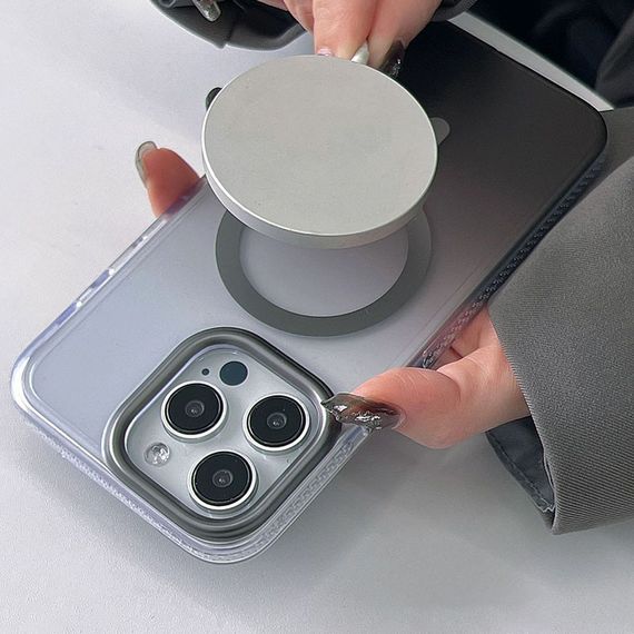 Чохол TPU+PC Shadow with MagSafe для Apple iPhone 14 Pro (6.1") Gray | Зображення 4