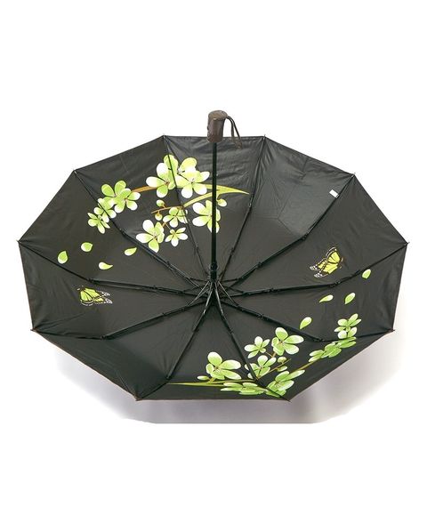 Парасолька жіноча Bellissimo №M639 напівавтомат на 10 спиць з квітами під куполом Коричневий | Зображення 2