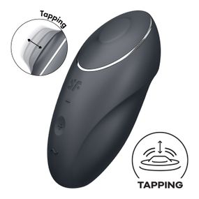 Вибростимулятор-пульсатор Satisfyer Tap & Climax 1 Grey, эффект постукивания пальцем, 2 мотора