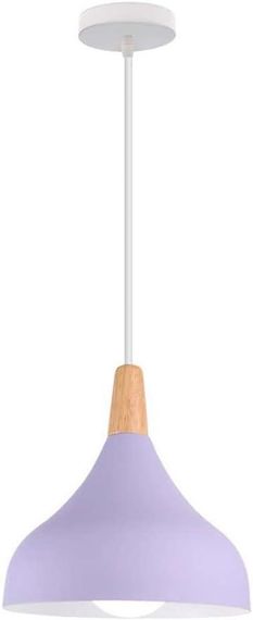 Підвісна лампа COSFEEL E27, фіолетова, ретро, скандинавський стиль, метал+дерево, для кухні, спальні світильник