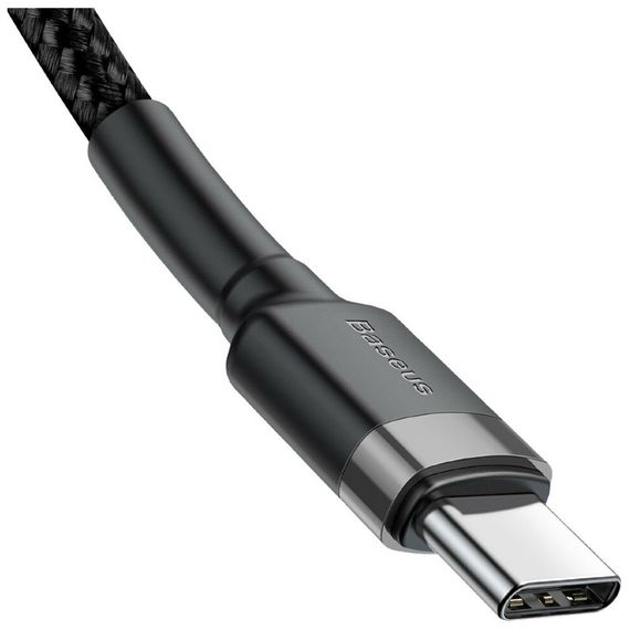 Дата кабель USB-C to USB-C 1.0m 3A 60W Cafule Black Baseus (CATKLF-GG1) | Зображення 2