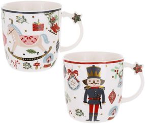 Набір 2 різдвяні кухлі "Happy Holidays" 360мл, порцелянові чашки у подарунковій упаковці