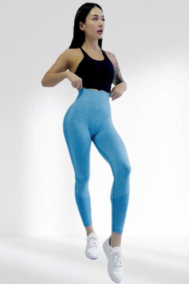 Лосіни пуш ап для фітнесу з високою талією LILAFIT Бірюзовий L (LFL000037) | Зображення 1