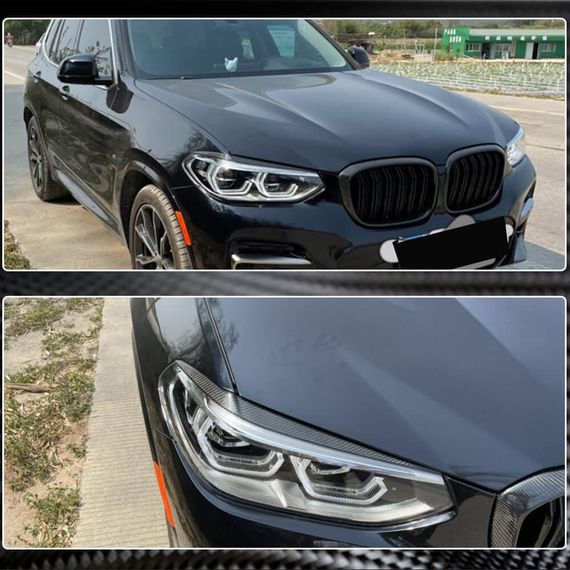 Реснички на фары (2018-2021, Карбон) для BMW X3 G01 2018- гг | Зображення 4